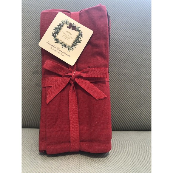 Ridgefield Home RED Black PLAID HOLIDAY Christmas NAPKINS ~ Set Of 12 New - Picture 3 of 6